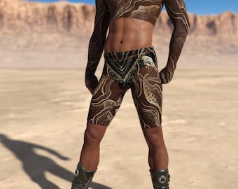 Rave Shorts, Music Festival Men Shorts, Festival Fashion Shorts, Festival Shorts, Rave Biker Shorts, Male Mesh Shorts, Liquid Rave Shorts