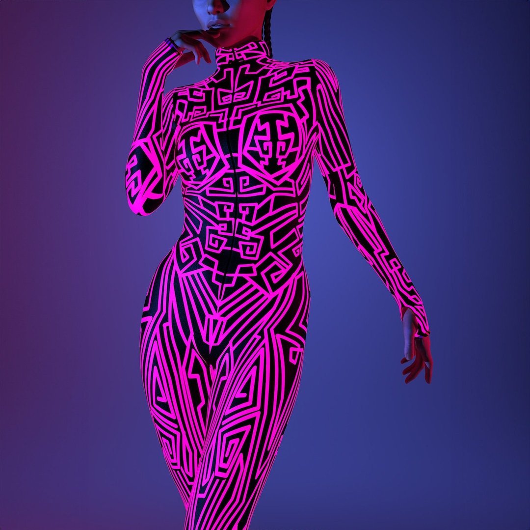 Rave Dancer Costume Neon Costume UV Light Set Costume Psychedelic rave-dancer-costume-neon-costume-uv-light-set-costume-psychedelic