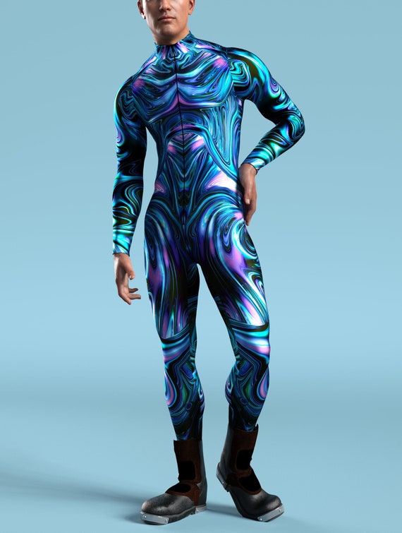 Blue Spandex Catsuit for Man