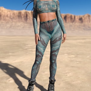 Transparent Rave Leggings, Mesh Crazy Leggings, Rave Mesh Leggings, Psychedelic Leggings, Long Mesh Leggings, See Through Festival Leggings