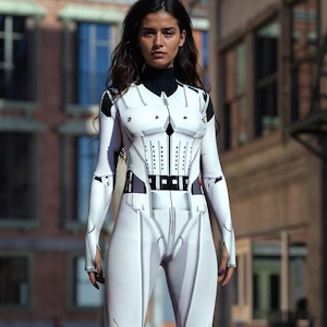 Robot Costume, Halloween Costume For Women, Cosplay Costume Women, Droid Costume, Halloween Bodysuit, Costume Women, Cyber Costume Woman