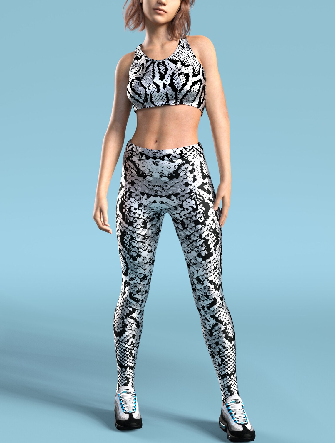 CrossFit Set Woman Snake Print Leggings Yoga Sexy Top Cute CrossFit Set Woman Snake Print Leggings Yoga Sexy Top Cute