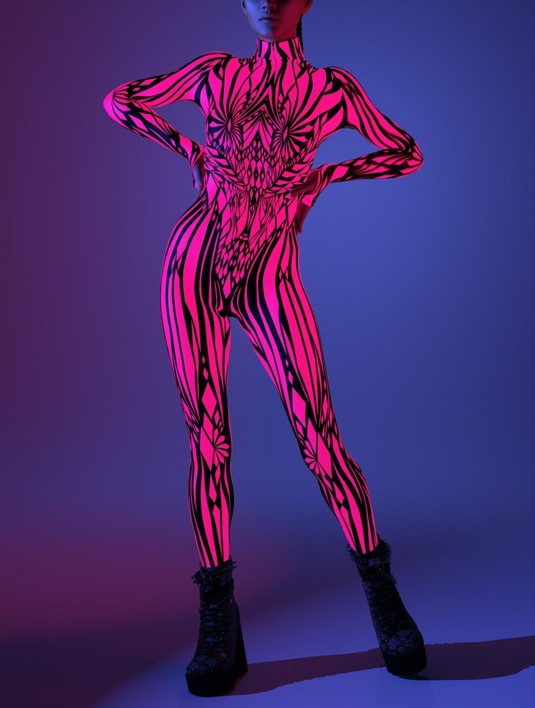 Neon UV Rave Costume: Psychedelic Burning Man Outfit - Etsy UK