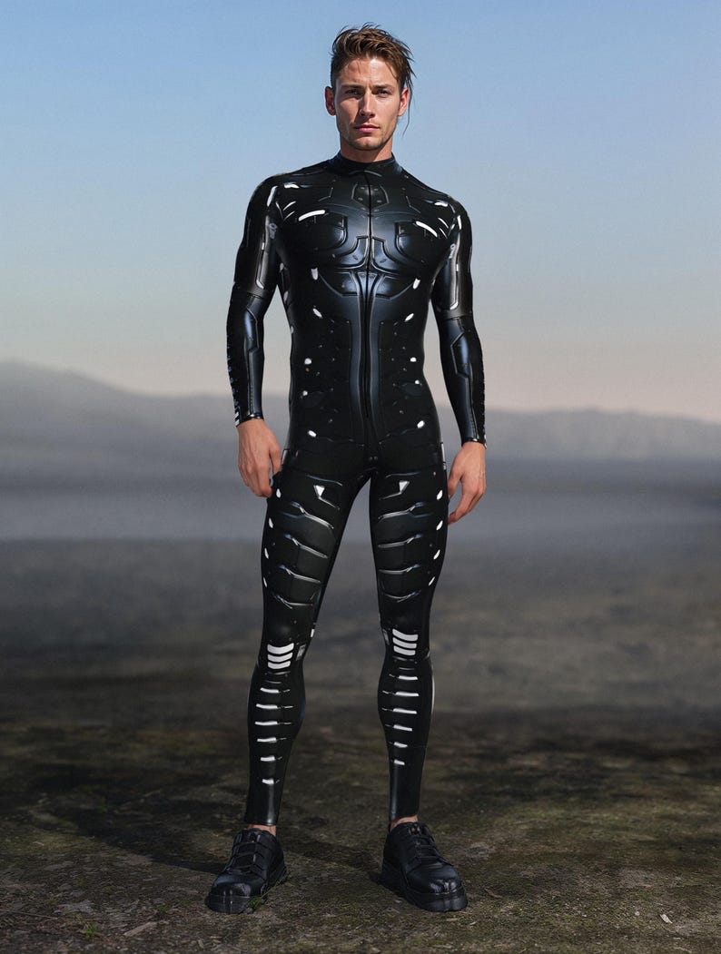 Invader Skin Bodysuit: Men's Festival Costume, Rave Costume image 2