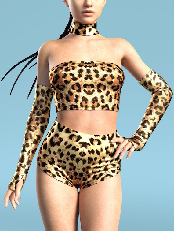 Two piece hotsell cheetah outfit
