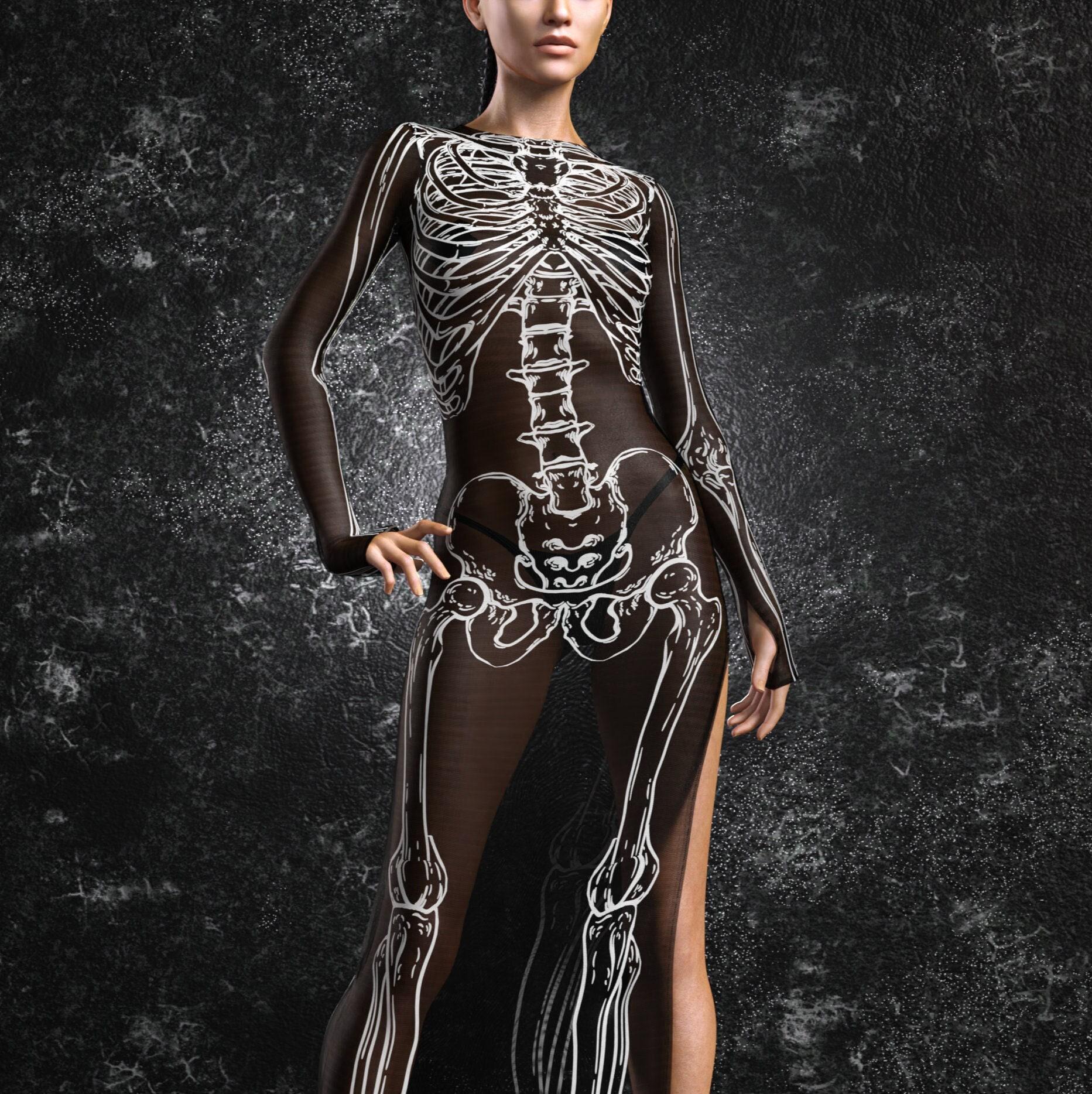 chinese dress ladies Sexy Skeleton Maxi Dress Costume main image 1