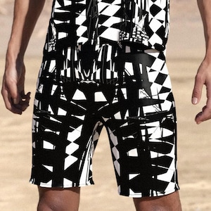 Rave Men Shorts, Festival Black&White Shorts, Disco Party Men Shorts, Rave Shorts, Rave Male Shorts, Men Rave Clothing, Burning Men Outfit
