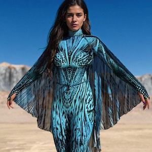 Costume Wings Set, Festival Outfit, Rave Clothing, Outfit Woman Set, Festival Set, Party Set, Costume For Women, Performance Woman Costume