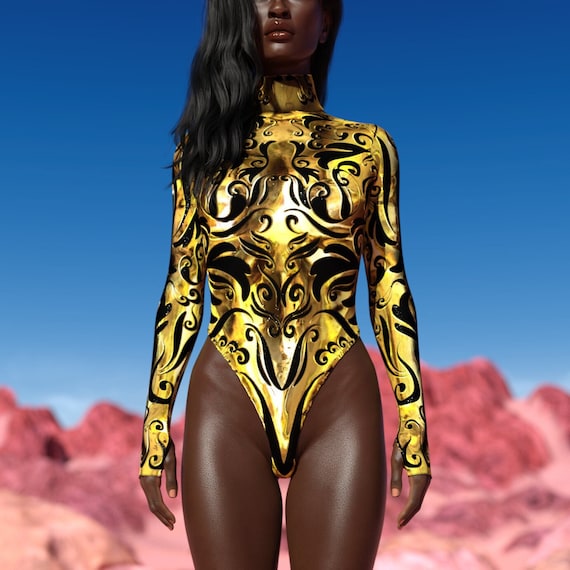 Rave Sexy Bodysuit for Woman, Festival Cheeky Bodysuit, Burning