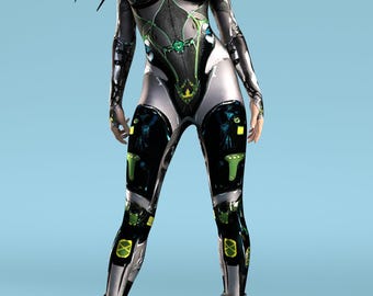 Cyborg Costume Women, Droid Costume Women, Rave Bodysuit, Festival Costumes, Rave Costume Women, Festival Bodysuit, Cosplay Costume Women
