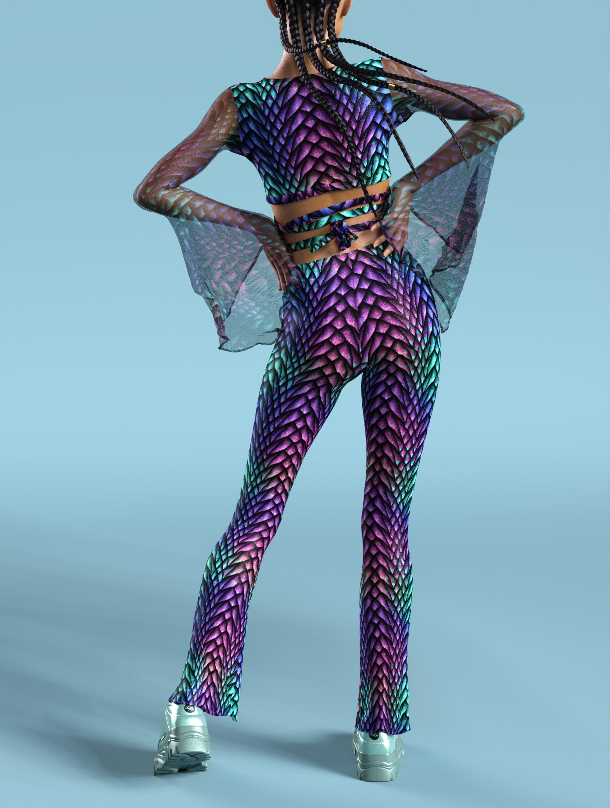 Teletech Rave Blue Tops Bell Sleeve Mesh Top, Rave Mesh Top, Festival Infinity Crop Top ...