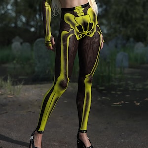 Skeleton Halloween Leggings, Halloween Leggings Women, Sexy Skeleton Leggings, Halloween Skeleton Outfit Women, Adult Leggings For Halloween