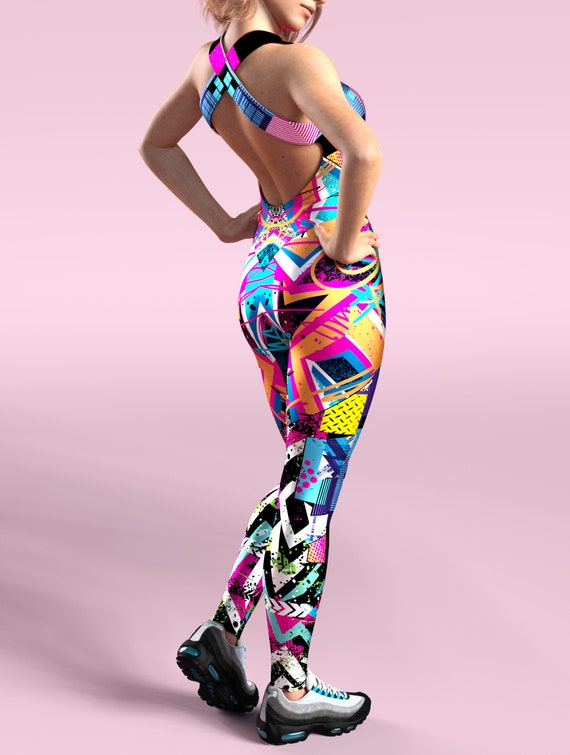 Colorful Sports Wear Woman, Crossfit Bodysuit, Dance Costume Woman, Leisure  Wear, Summer Bodysuit, Athletic Wear, Psychedelic Printed Suit -  Canada