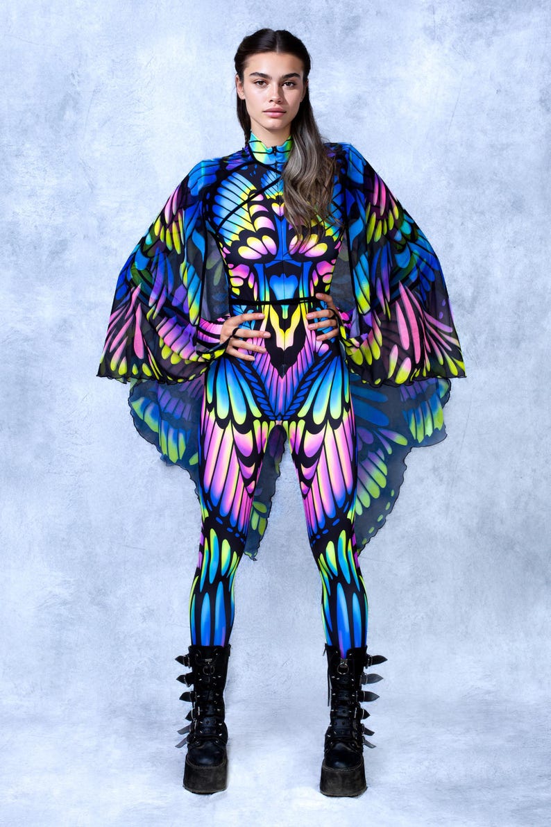 Neon Costume Set, UV Light Outfit, Rave Costume Set Woman, Performance ...