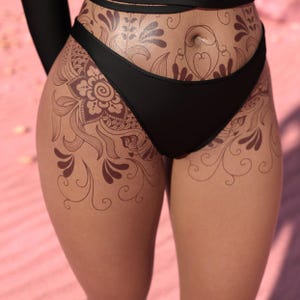 Festival Black Bikini Woman, Rave Bikini, Psychedelic Rave Bikini, Festival Cheeky Bikini, Rave Woman Disco Shorts, Burning Man Outfit Woman