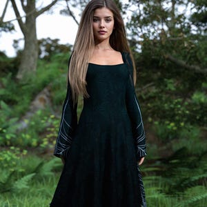 Gothic Witch Dress, Festival Dress Women, Gothic Dress Women, Black Goth Dress, Rave Black Outfit Woman, Spider Dress, Hooded Goth Dress