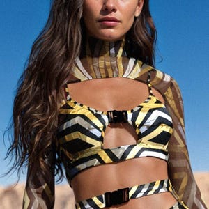 Rave Buckle Top, Cutout Women Top, Psychedelic Festival Top, Festival Party Top, Festival Top Woman, Trippy Rave Top, Performance Disco Top