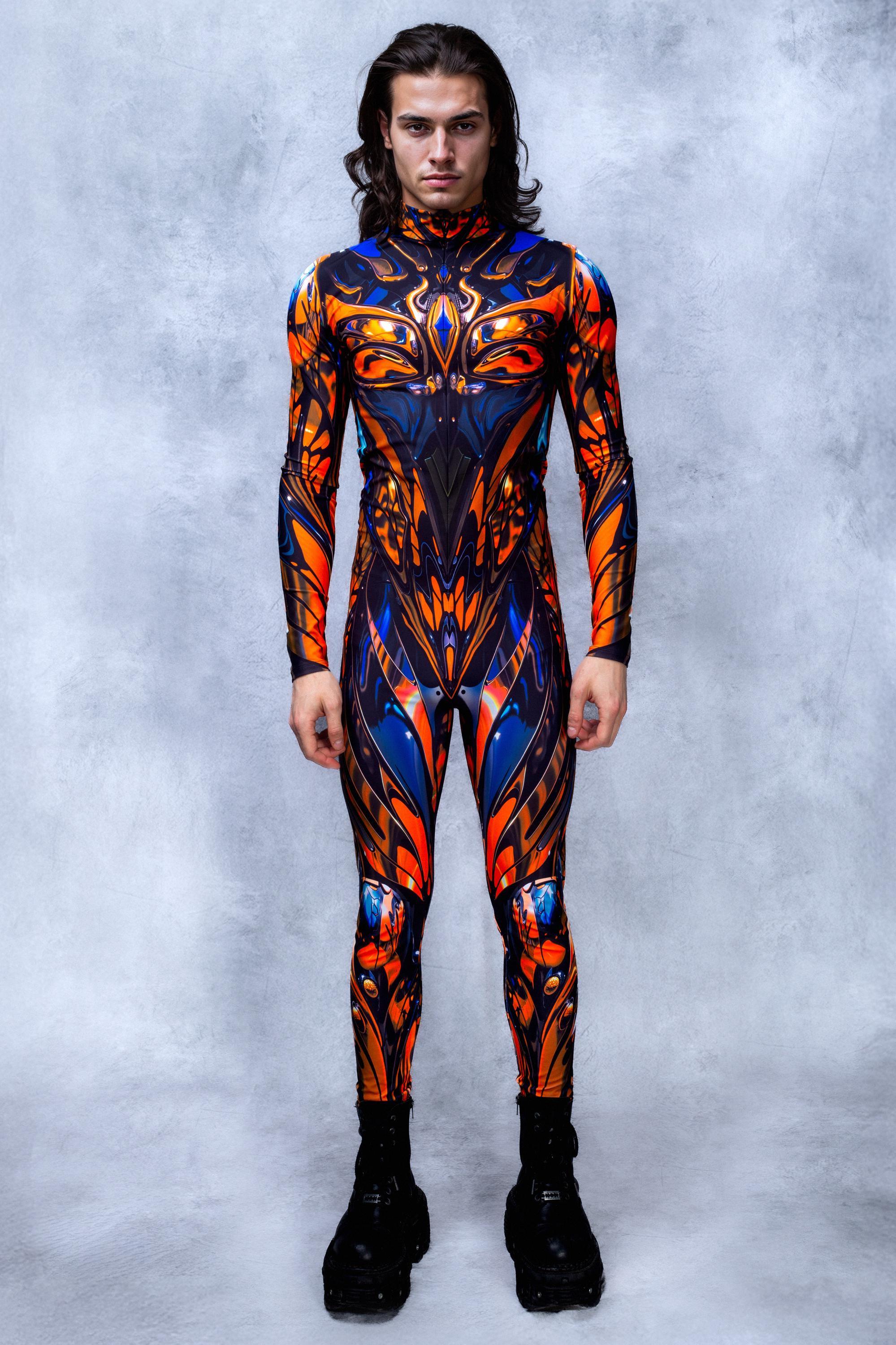 Cyber Rave Red Cyber Rave Bodysuit: Men's Armor Costume, Festival Outfit - Etsy