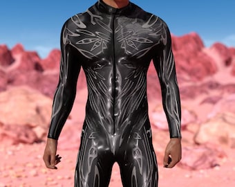 Corrupted Carbon Rave Costume: Futuristic Festival Outfit