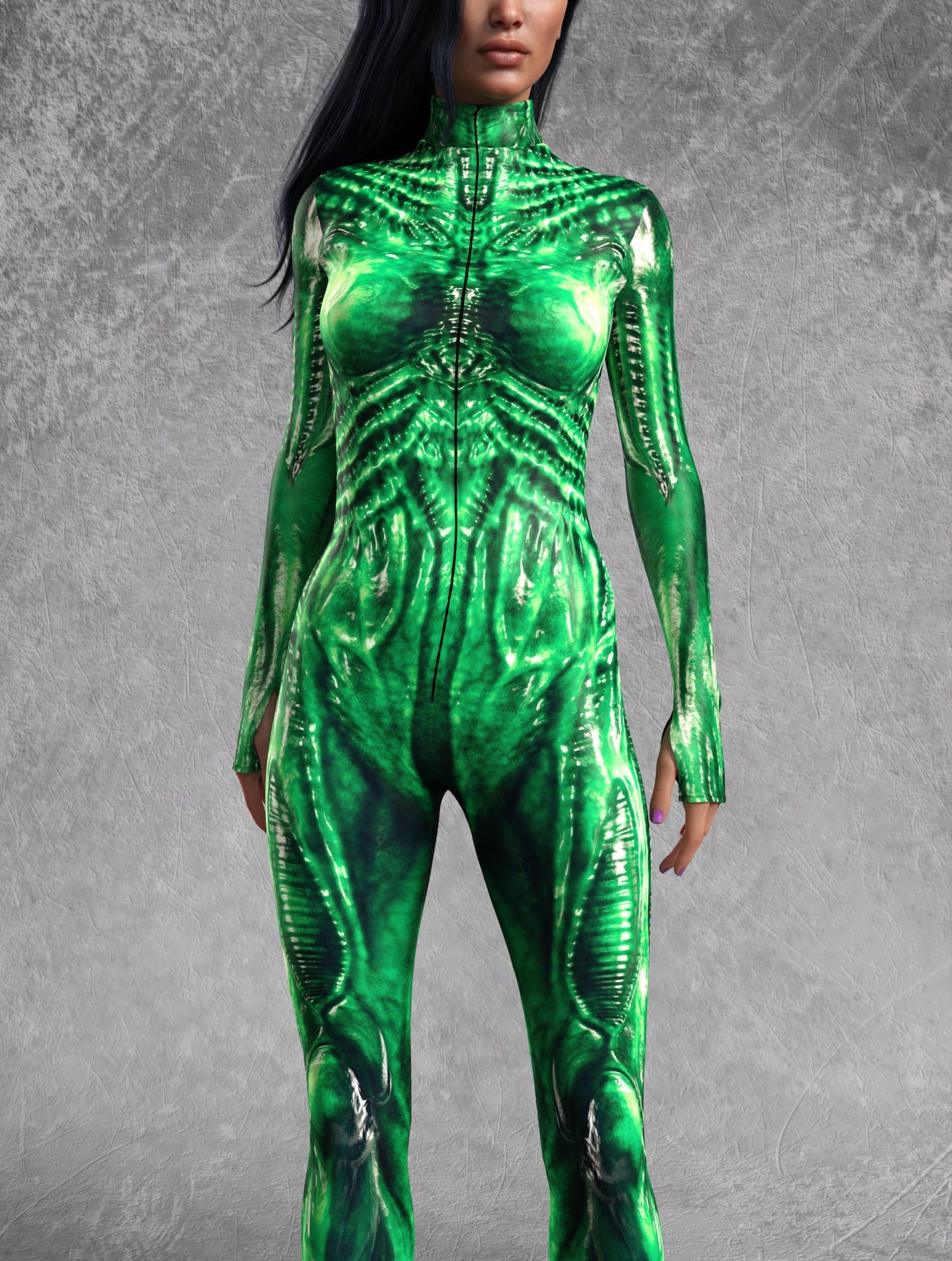 Exomorph Green Bodysuit: Futuristic Alien Costume - Festival Outfit - Etsy