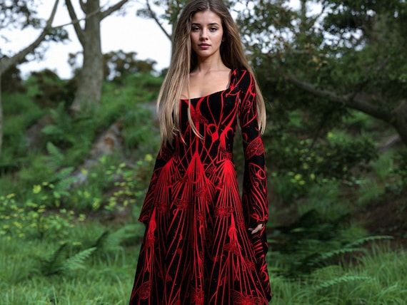 Black Goth Dress, Rave Black Outfit Woman, Gothic Witch Dress, Festival Dress Women, Gothic Dress Women, Witchy Red Dress, Hooded Goth Dress