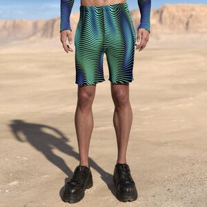 Male Festival Shorts, Rave Shorts Men, Burning Man Clothing, Rave Outfit Man, Festival Outfit Men, Men Psychedelic Clothing, Male Shorts