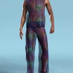 Festival Male Set, Mesh Rave Set, Performance Men Set, Disco Party Set ...