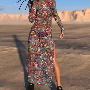 Sheer Side Cut Festival Dress For Women, Sheer Long Rave Dress For Women, Mesh Festival Outfit For Women, Festival Dress, Rave Outfit Women
