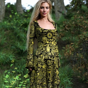 Halloween Witch Costume, Witcher Costume, Witch Dress Women, Halloween Adult Costume, Halloween Costume, Golden Dress Women, Occult Costume