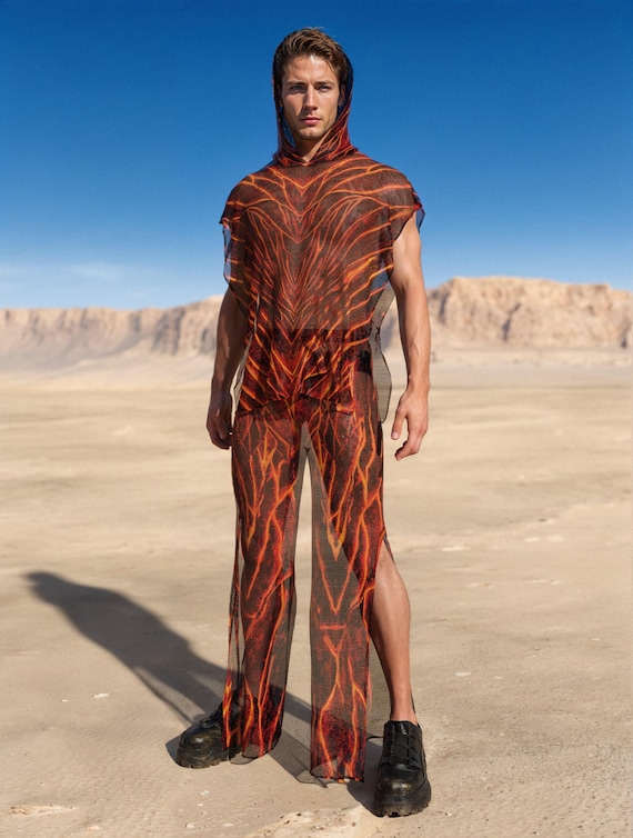 Festival Hooded Male Set, Rave Male Set, Performance UV Mesh Set, Male Set,  Burning Men Set, Rave Festival Male Outfit, Man Rave Outfit - Etsy