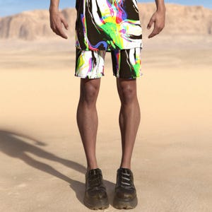 Men&#39;s Festival Shorts, Disco Shorts, Trippy Men Shorts, Rave Shorts Men, Party Shorts, Festival Outfit Men, Rave Outfit Men, Men Clothing