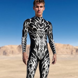 Festival Costumes Men, Performance Costume Man, Rave Costume Men, Rave Bodysuit Man, Festival Bodysuit, Rave Outfit, Futuristic Bodysuit Man