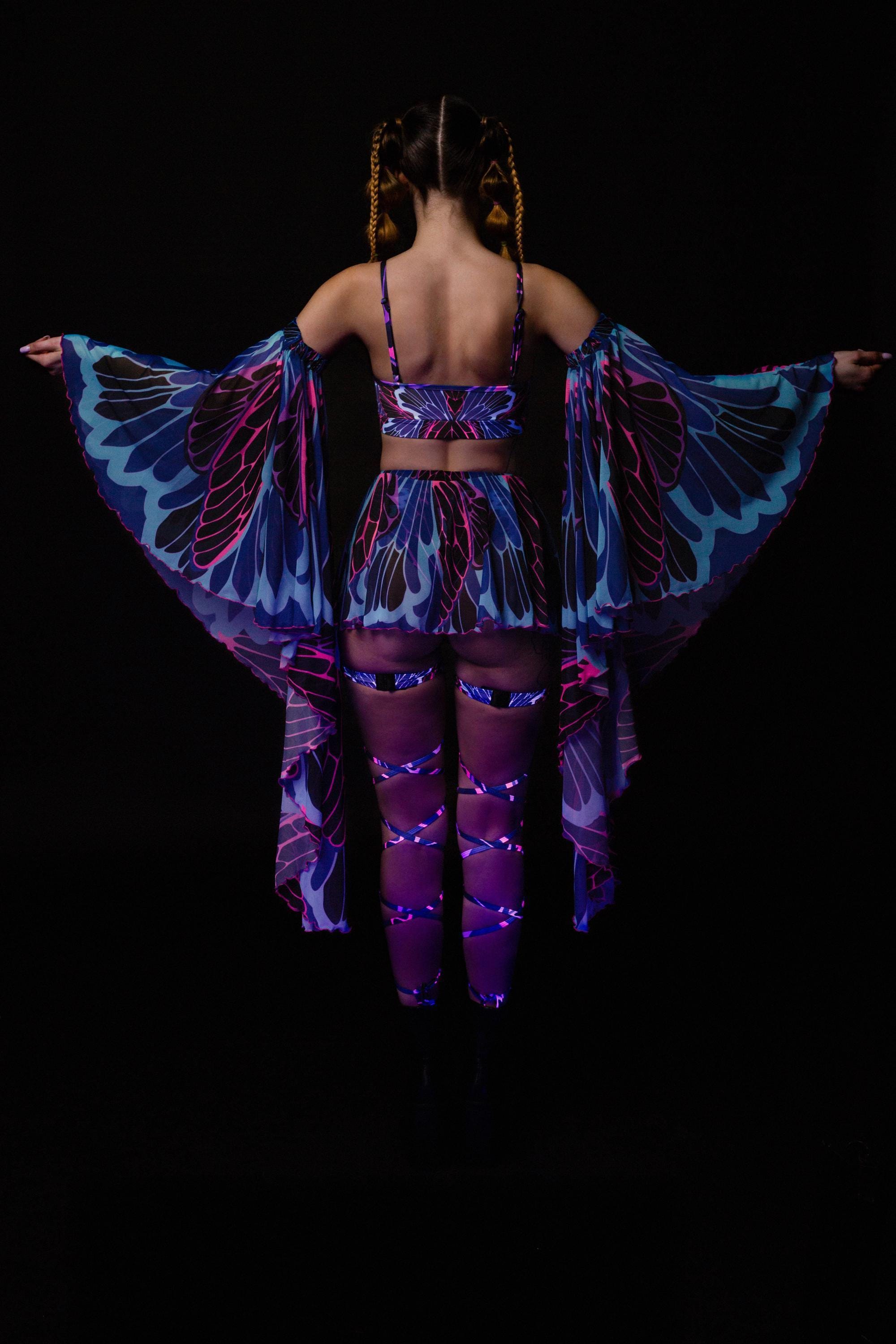 UV Rave Set, Festival Outfit for Women, Trippy Rave Set, UV Festival ...