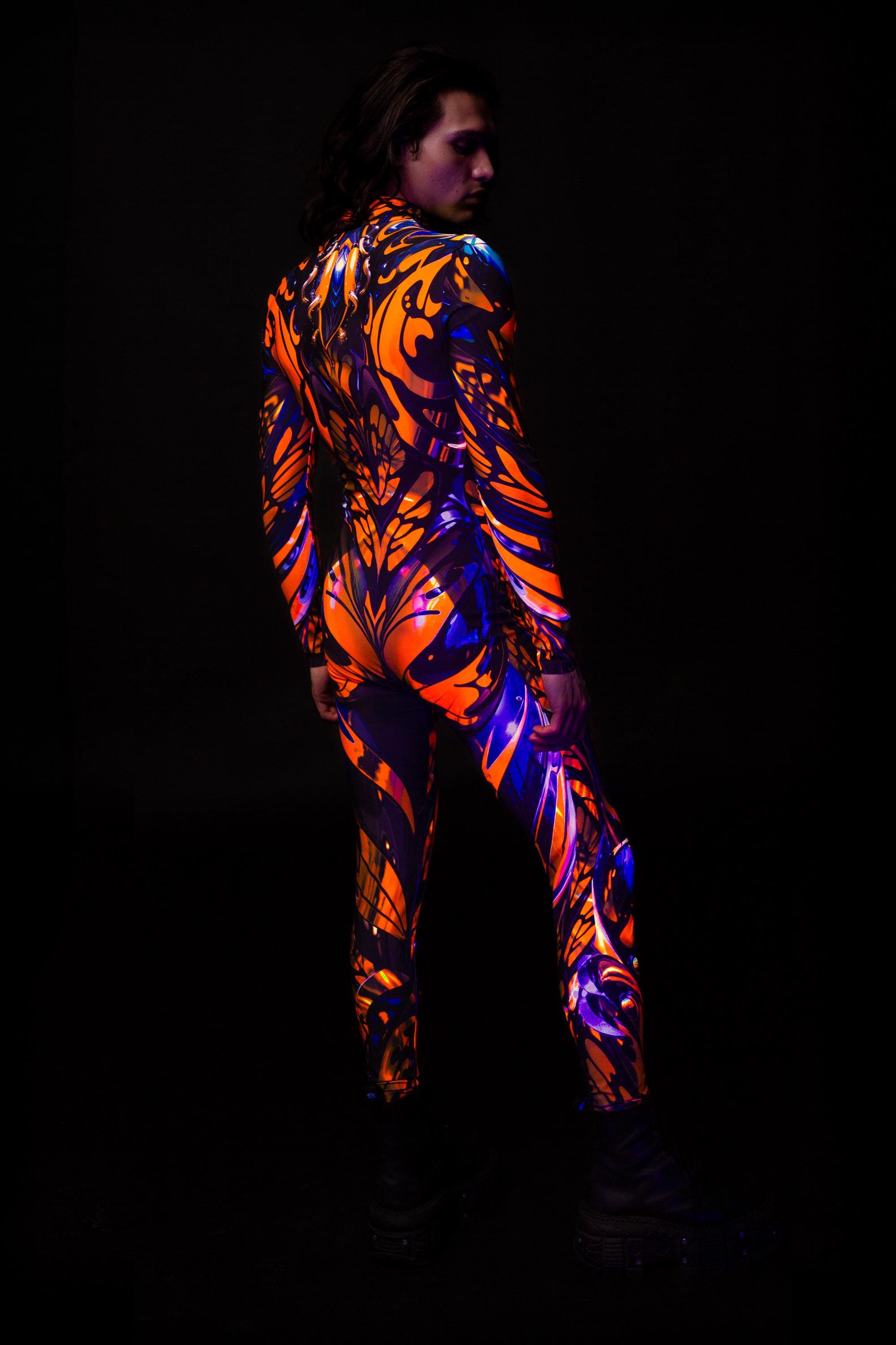 Cyber Rave Red Cyber Rave Bodysuit: Men's Armor Costume, Festival Outfit - Etsy