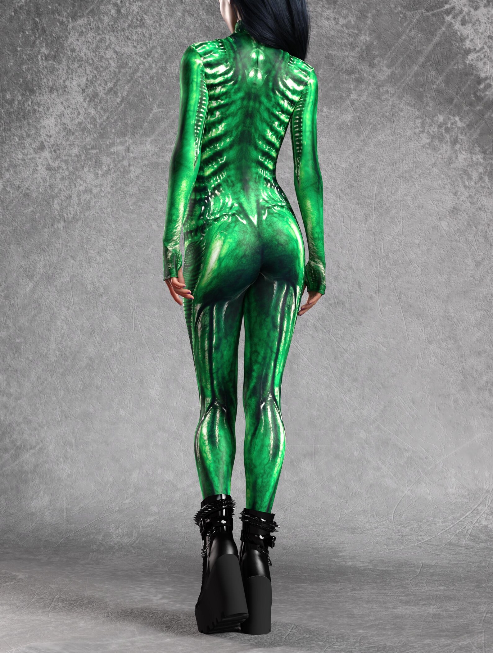 Exomorph Green Bodysuit: Futuristic Alien Costume - Festival Outfit - Etsy