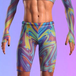 Rave Disco Party Shorts, Festival Male Shorts, Male Mesh Shorts, Festival Fashion Shorts, Rave Shorts, Festival Outfit, Rave Biker Shorts