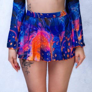 Trippy Rave Mini Skirt, UV Festival Clothing, UV Sexy Skirt, Rave Short Skirt, Rave Skirt, Festival Outfit For Women, Festival Fashion