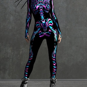 Festival Skeleton Costume, Skeleton Costume, Skeleton Bodysuit, Skeleton Costume Women, Halloween Costume For Women, Womens Skeleton Costume