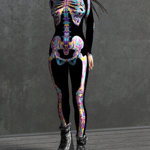 Trippy Skeleton Costume, Skeleton Costume, Skeleton Bodysuit, Skeleton Costume Women, Halloween Costume For Women, Womens Skeleton Costume