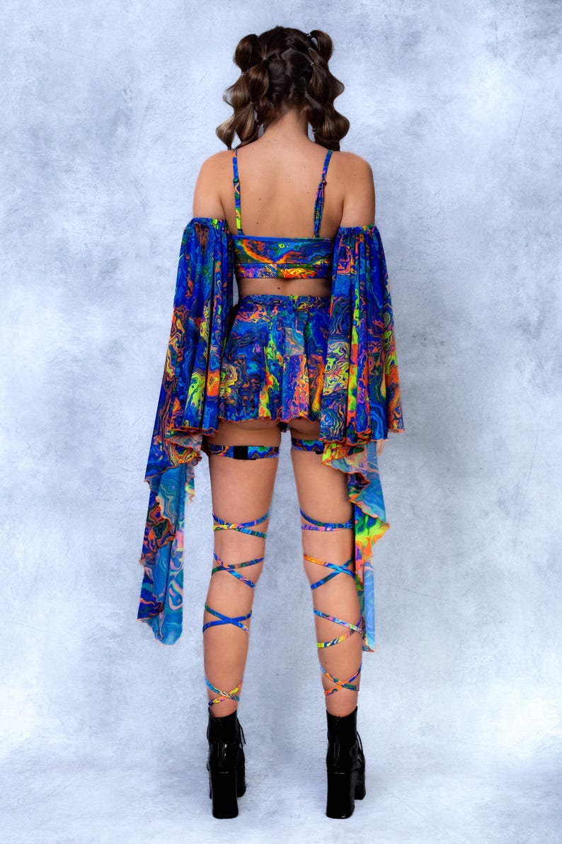 UV Psychedelic Set, Trippy Rave Set, Festival Outfit for Women ...