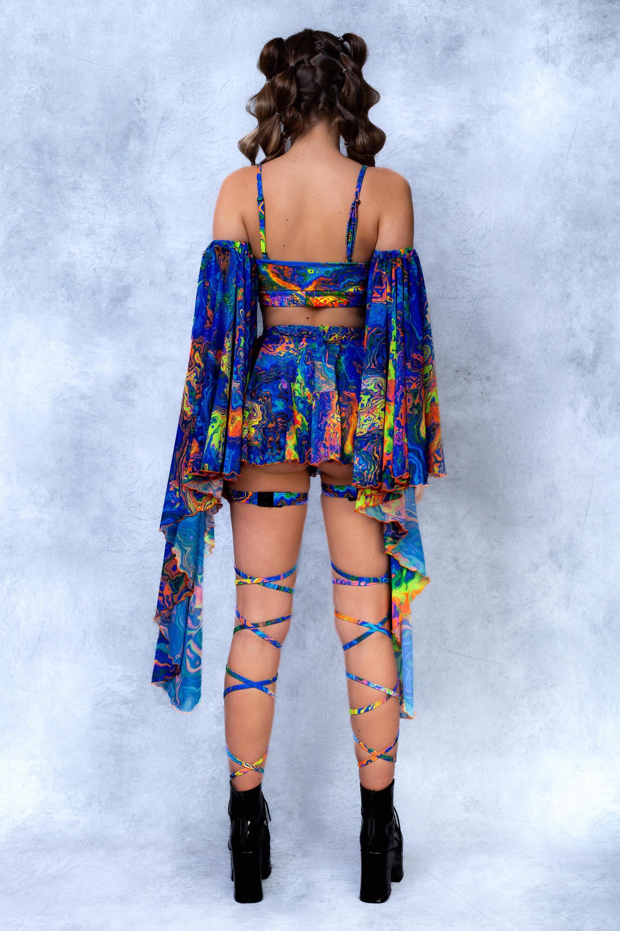UV Psychedelic Set, Trippy Rave Set, Festival Outfit for Women ...