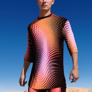 Male Psychedelic Shirt, Disco Shirt, Rave T-Shirt For Man, Rave Outfit Men, Rave Party Top For Men, Festival Tshirt Men, Festival Outfit Men