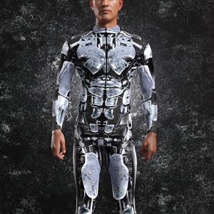 Silver Robot Halloween Bodysuit Men, Halloween Costumes For Men, Mens Party Halloween Costume, Halloween Sexy Mens Outfit, Halloween Costume