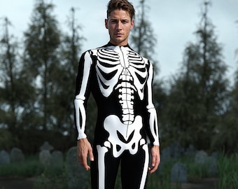 Kostium Bossy Skeleton BnW: Męski kostium na Halloween