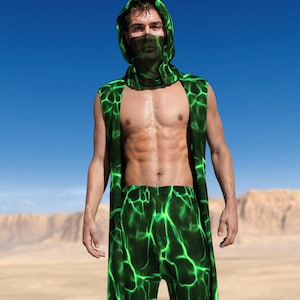 Male Festival Vest Set, Rave Men Clothing, Rave Outfit Men, Male Performance Set, Festival Outfit Man, Male Trippy Set, Fashion Set For Men