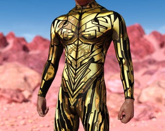 Gold Festival Costume: Men's Rave Outfit, Burning Man Style