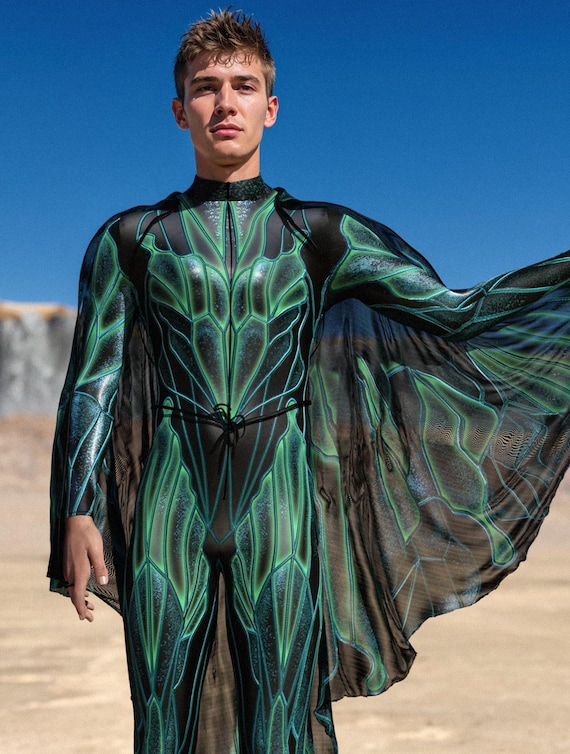 Soaring Alchemy Green Male Costume, XS / Costume - CandyCatz Festival Outfits,
