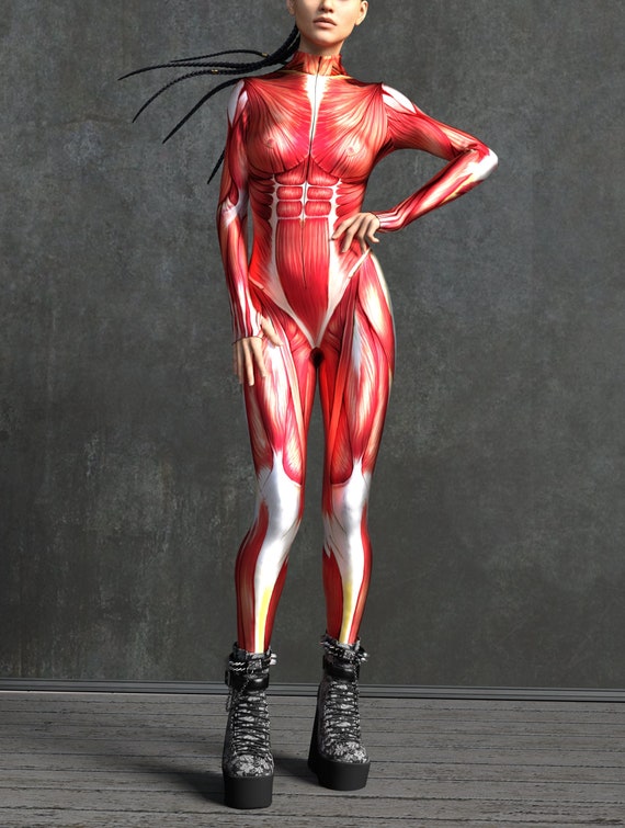 Human Body Costume, Muscles Halloween Costume, Nude Halloween