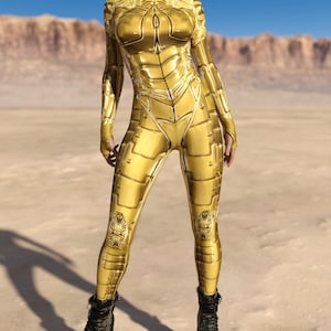 Cyber Droid Costume Women, Armour Bodysuit, Rave Costume, Festival Costumes, Rave Bodysuit Women, Festival Bodysuit, Cosplay Costume Women