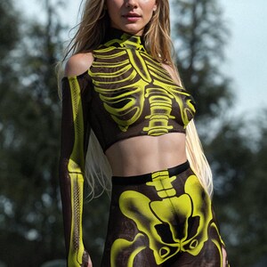 Top de esqueleto para Halloween, Top de Halloween para mulheres, Top de esqueleto sexy, Top para Halloween, Traje de esqueleto para mulheres, Top adulto para Halloween, Top sexy